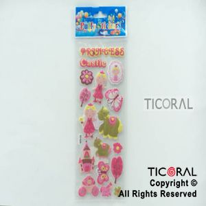 STICKER PRINCESA ROSA RELIEVE AFELPADO (25X9CM) HS5655-3 x 12